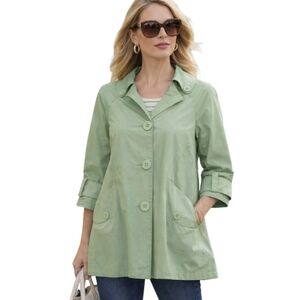 Tulle Anthropologie Spring Green A-Line Short Trench Coat Girly Indie Twee Small